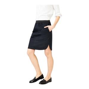 Gap Pull-On Shirttail Skirt Navy Size M New 100% Cotton Office Business School